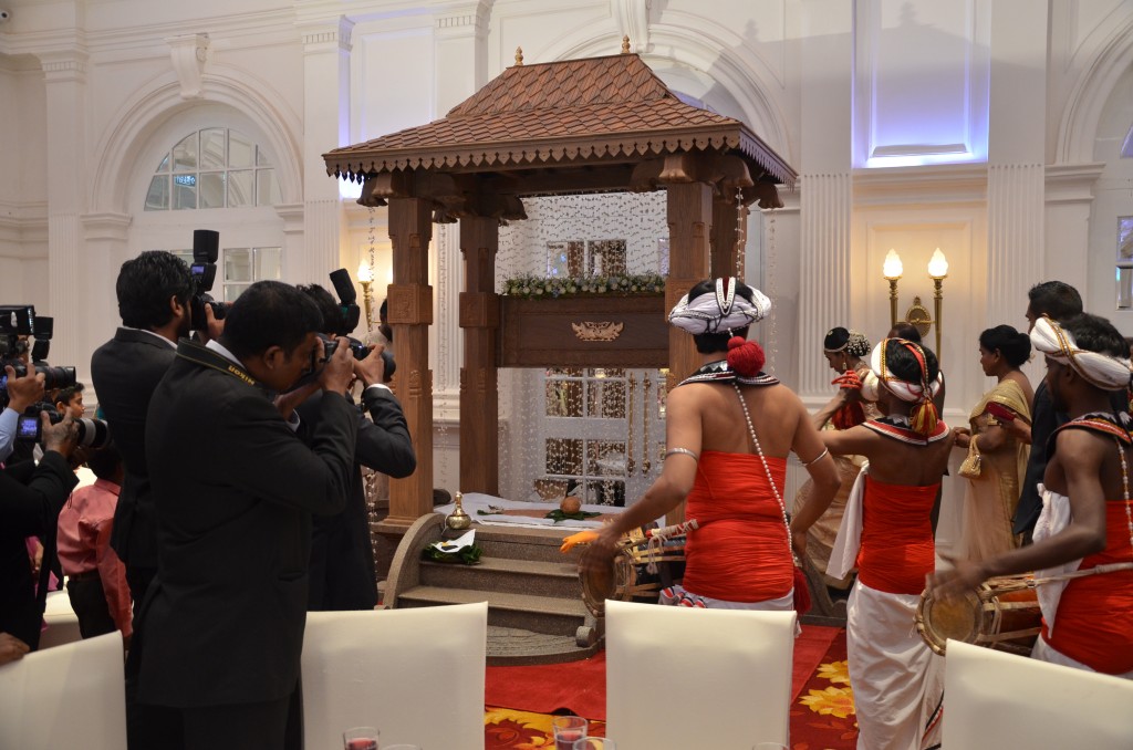 Sri Lankan Poruwa at wedding ceremony