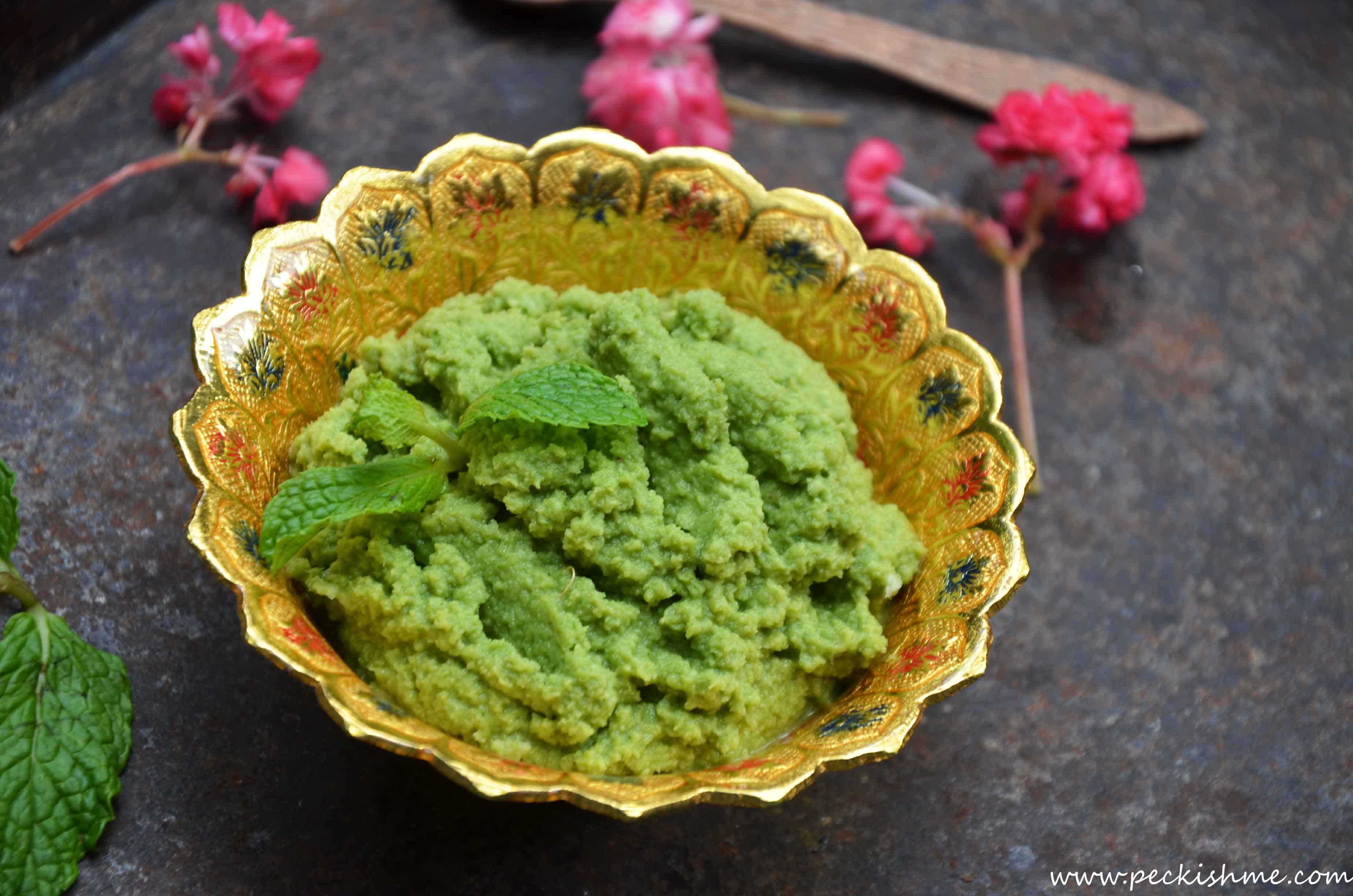 Mint chutney aka Sri Lankan Mint Sambol Peckish Me