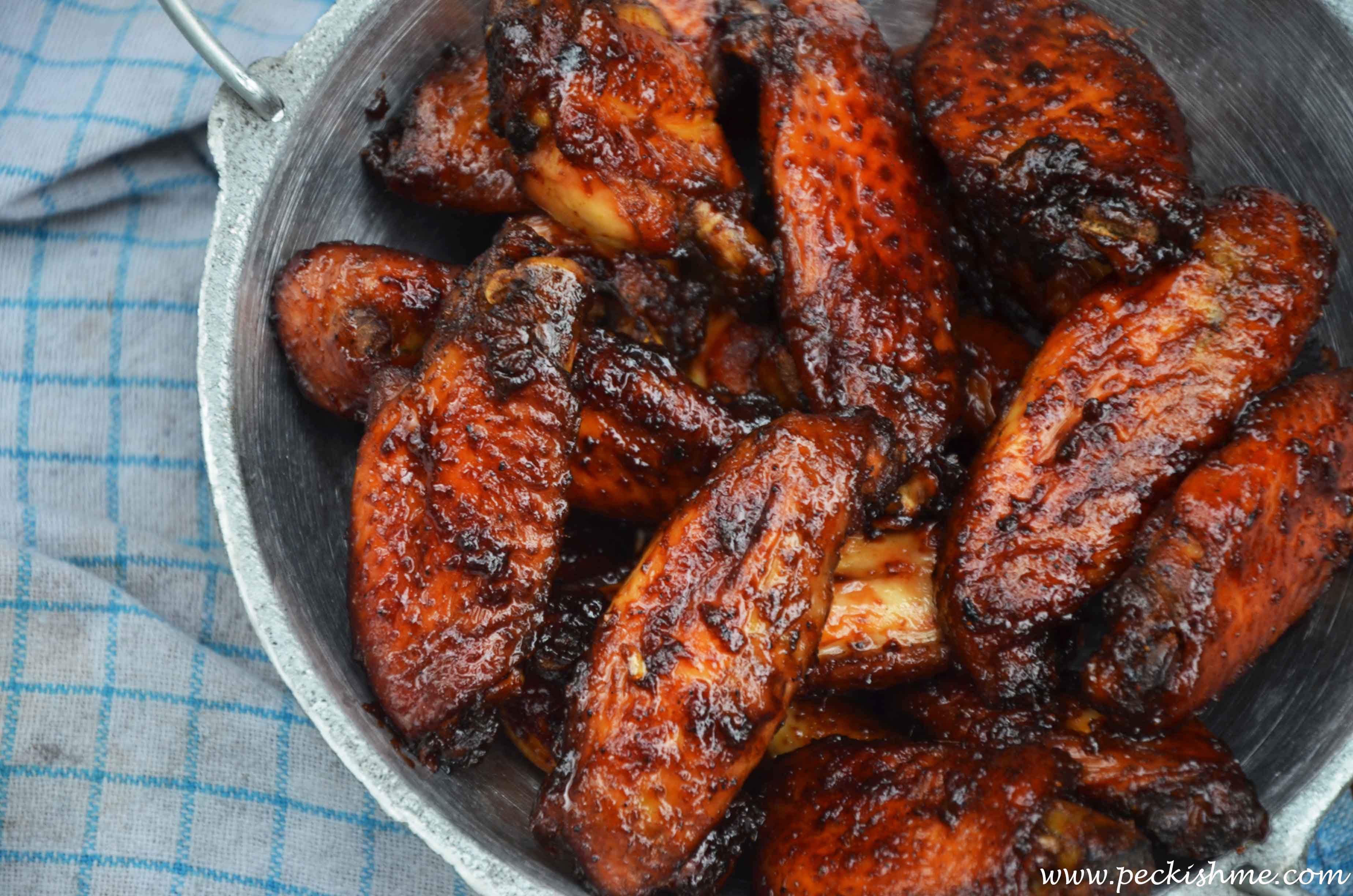 Sticky Chicken Wings A pub style chicken wings recipe Peckish Me