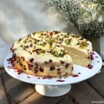 White chocolate cardamom cake